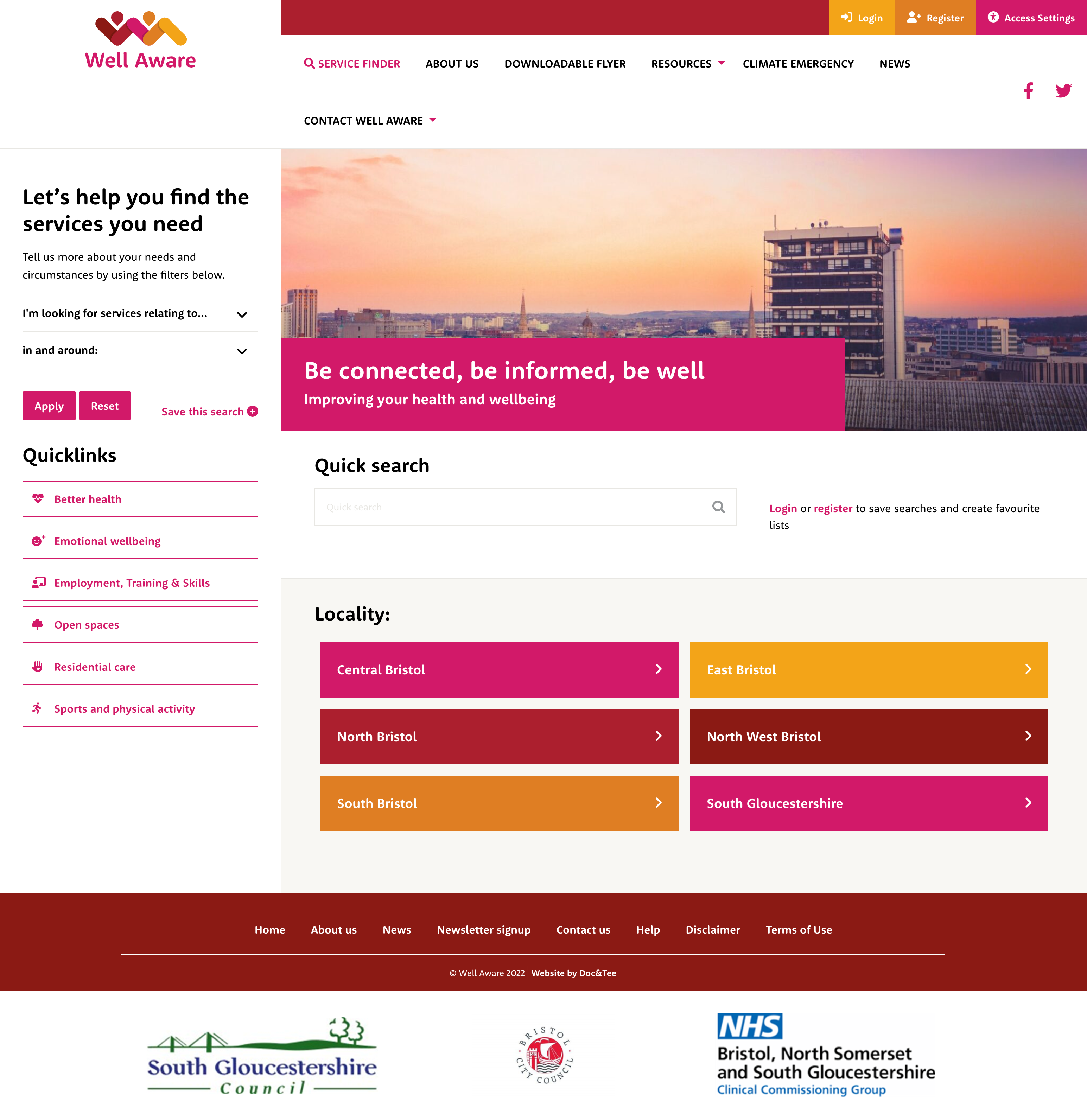 Screenshot of Well Aware website (opens in a new tab)